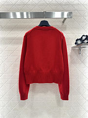 Colestore Louis Vuitton Monogram Patterned Knitted Cardigan Red - 2