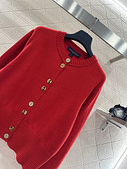 Colestore Louis Vuitton Monogram Patterned Knitted Cardigan Red - 3