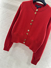 Colestore Louis Vuitton Monogram Patterned Knitted Cardigan Red - 4