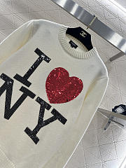 Colestore Chanel I Love NY Relaxed Knitted Crewneck Sweater - 5