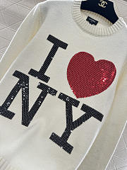 Colestore Chanel I Love NY Relaxed Knitted Crewneck Sweater - 4