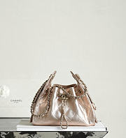 Colestore Chanel 25 Mini Handbag, Metallic Grained Calfskin & Silver-Tone Metal Rose Gold 20 x 22 x 12.5cm - 4