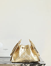 Colestore Chanel 25 Mini Handbag  Metallic Grained Calfskin & Gold Metal Gold 20 x 22 x 12.5cm - 3