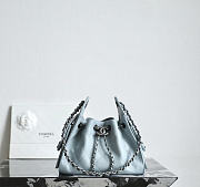 Colestore Chanel 25 Mini Handbag Grained Calfskin & Silver-Tone Metal Baby Blue 20x22x12.5cm - 1