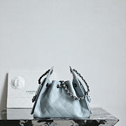 Colestore Chanel 25 Mini Handbag Grained Calfskin & Silver-Tone Metal Baby Blue 20x22x12.5cm - 6