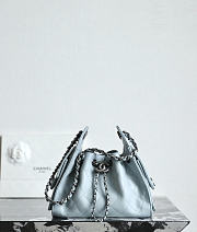 Colestore Chanel 25 Mini Handbag Grained Calfskin & Silver-Tone Metal Baby Blue 20x22x12.5cm - 5