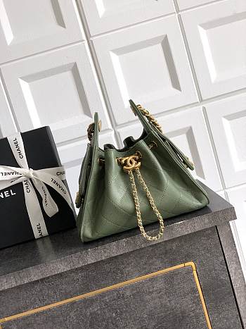 Colestore Chanel 25 Mini Handbag Grained Calfskin & Gold-Tone Metal Baby Green/Matcha 20x22x12.5cm