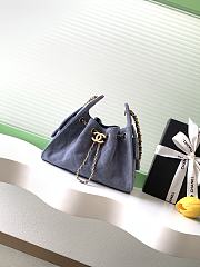 Colestore Chanel 25 Mini Handbag Grained Calfskin & Gold-Tone Metal Dusty Blue 20x22x12.5cm - 1