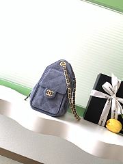Colestore Chanel 25 Mini Handbag Grained Calfskin & Gold-Tone Metal Dusty Blue 20x22x12.5cm - 3