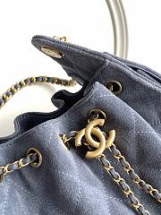 Colestore Chanel 25 Mini Handbag Grained Calfskin & Gold-Tone Metal Dusty Blue 20x22x12.5cm - 2