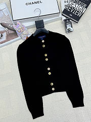 	 Colestore Louis Vuitton Monogram Patterned Knitted Cardigan Black - 1