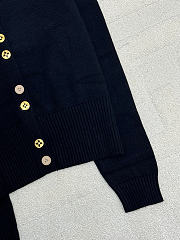 	 Colestore Louis Vuitton Monogram Patterned Knitted Cardigan Black - 3
