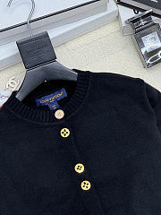 	 Colestore Louis Vuitton Monogram Patterned Knitted Cardigan Black - 2
