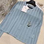 Colestore Dior Fitted Cardigan Blue Cotton-Blend Crochet - 1