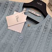 Colestore Dior Fitted Cardigan Blue Cotton-Blend Crochet - 4