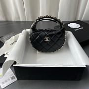 Colestore Chanel Chain Around Mini Pouch Black Lambskin Light Gold Hardware 16x16x5.5cm - 1