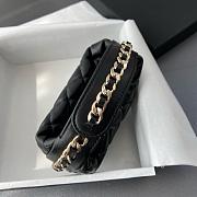 Colestore Chanel Chain Around Mini Pouch Black Lambskin Light Gold Hardware 16x16x5.5cm - 5