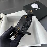 Colestore Chanel Chain Around Mini Pouch Black Lambskin Light Gold Hardware 16x16x5.5cm - 3