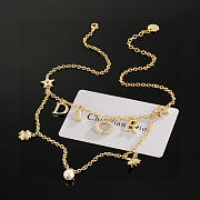 Colestore Dior Necklace In Double Chain Gold Finish Metal With A White - 1