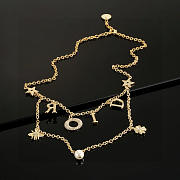Colestore Dior Necklace In Double Chain Gold Finish Metal With A White - 6
