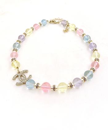 Colestore Chanel Bracelet Metal, Glass Pearls & Stone Beads  Gold, Multicolored, Pearly White & Transparent