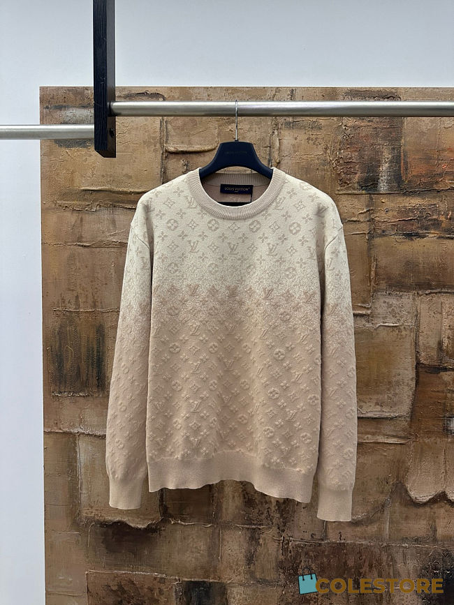 Colestore Louis Vuitton Monogram Long-Sleeved Crewneck Beige - 1
