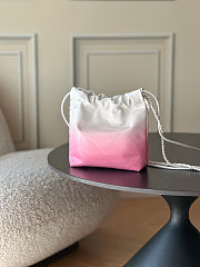 Colestore Chanel 22 Mini Handbag White & Pink Gradient Shiny Calfskin 19x20x6cm - 5