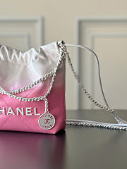 Colestore Chanel 22 Mini Handbag White & Pink Gradient Shiny Calfskin 19x20x6cm - 2