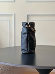 Colestore Chanel 22 Mini Handbag Black Shiny Calfskin 19x20x6cm - 6