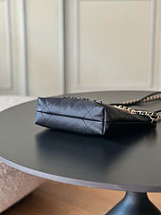 Colestore Chanel 22 Mini Handbag Black Shiny Calfskin 19x20x6cm - 5
