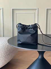 Colestore Chanel 22 Mini Handbag Black Shiny Calfskin 19x20x6cm - 4