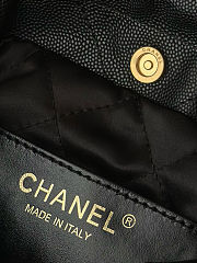 Colestore Chanel 22 Mini Handbag Black Shiny Calfskin 19x20x6cm - 3