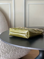 Colestore Chanel 22 Mini Handbag Glossy Calfskin leather & Gold-plated Metal Olive 19x20x6cm - 5