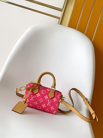 	 Colestore Louis Vuitton Nano Speedy Monogram Rose Ruban 16.0 x 10.0 x 7.5cm