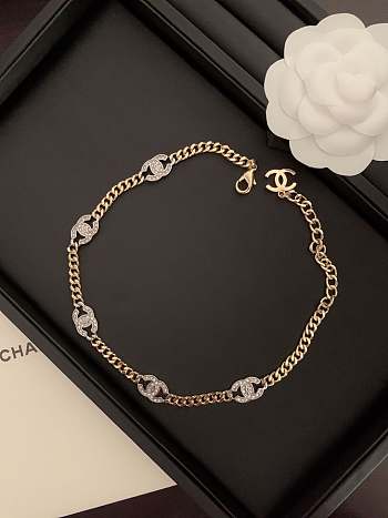 Colestore Chanel Choker   Metals and Stone Grains  Gold, Silver & Transparent