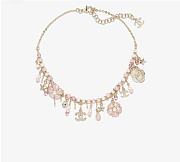 Colestore Chanel Necklace Metal, Glass pearls, High-grade resin & Stone beads  Gold, Pearl White, Pink & Transparent - 1
