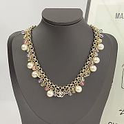 Colestore Chanel Necklace  Metal, Glass Pearls & Strass  Gold, Multicolor, Pearly White & Crystal - 1