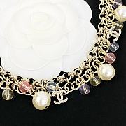 Colestore Chanel Necklace  Metal, Glass Pearls & Strass  Gold, Multicolor, Pearly White & Crystal - 5