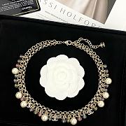 Colestore Chanel Necklace  Metal, Glass Pearls & Strass  Gold, Multicolor, Pearly White & Crystal - 3