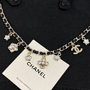 Colestore Chanel Necklace  Metal, Calfskin, Glass Pearl & Gemstones  Gold, Black, Pearl White, Crystal White - 5