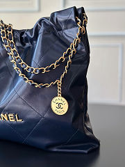 Colestore Chanel bag 22   Glossy calfskin leather & gold-plated metal  Navy Blue 39x42x8cm - 3