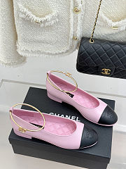 Colestore Chanel Ballerina Sheepskin Light Pink & Black - 6