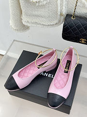 Colestore Chanel Ballerina Sheepskin Light Pink & Black - 2