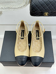 Colestore Chanel Ballerina Sheepskin Beige & Black - 3