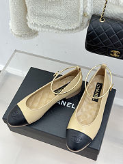 Colestore Chanel Ballerina Sheepskin Beige & Black - 2