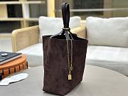 Colestore Chloé Spin tote Bag in Grained & Suede Leather Chocolate 27x30x14 cm - 4