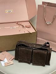 Colestore Miu Miu Dark Brown Utilitaire Suede Shoulder Bag 14.5×26×9.5cm - 1