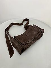 Colestore Miu Miu Dark Brown Utilitaire Suede Shoulder Bag 14.5×26×9.5cm - 4