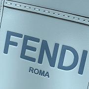 Colestore Fendi Sunshine Shopper Mini Handbag Blue Leather 13×6×18cm - 3
