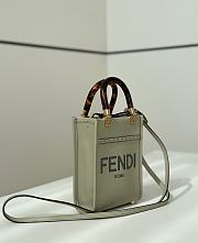 Colestore Fendi Sunshine Shopper Mini Handbag Green Leather 13×6×18cm - 5